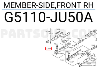 Nissan G5110JU50A MEMBER-SIDE,FRONT RH