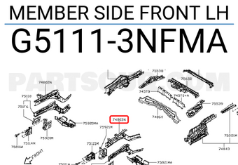 Nissan G51113NFMA MEMBER SIDE FRONT LH