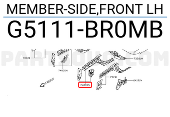Nissan G5111BR0MB MEMBER-SIDE,FRONT LH