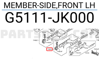 Nissan G5111JK000 MEMBER-SIDE,FRONT LH