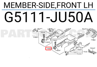 Nissan G5111JU50A MEMBER-SIDE,FRONT LH