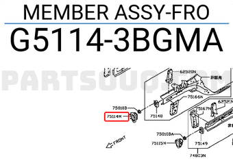 Nissan G51143BGMA MEMBER ASSY-FRO