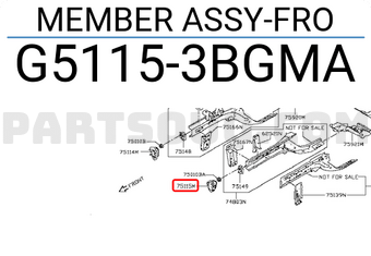 Nissan G51153BGMA MEMBER ASSY-FRO