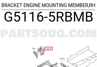 Nissan G51165RBMB BRACKET ENGINE MOUNTING MEMBER,RH