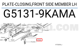 Nissan G51319KAMA PLATE-CLOSING,FRONT SIDE MEMBER LH