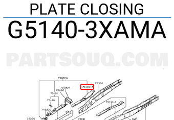 Nissan G51403XAMA PLATE CLOSING