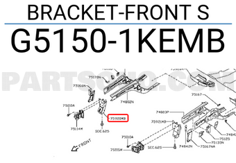 Nissan G51501KEMB BRACKET-FRONT S
