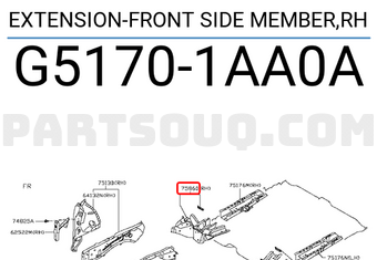 Nissan G51701AA0A EXTENSION-FRONT SIDE MEMBER,RH