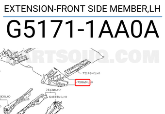 Nissan G51711AA0A EXTENSION-FRONT SIDE MEMBER,LH