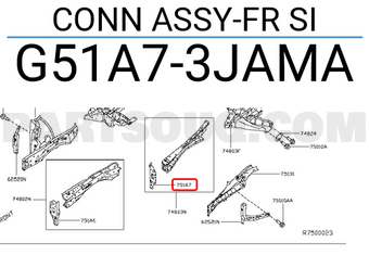 Nissan G51A73JAMA CONN ASSY-FR SI