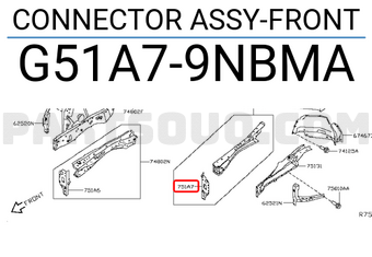 Nissan G51A79NBMA CONNECTOR ASSY-FRONT