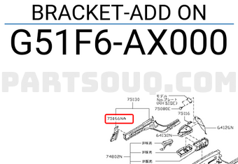 Nissan G51F6AX000 BRACKET-ADD ON