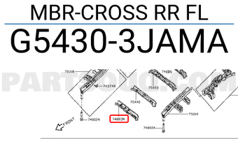 Nissan G54303JAMA MBR-CROSS RR FL