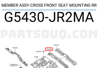 Nissan G5430JR2MA MEMBER ASSY-CROSS FRONT SEAT MOUNTING RR