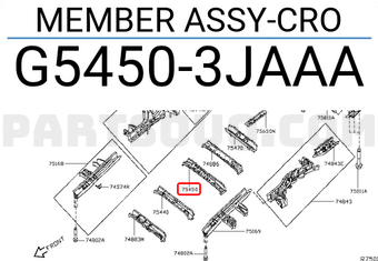 Nissan G54503JAAA MEMBER ASSY-CRO
