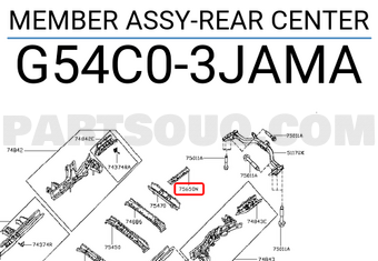 Nissan G54C03JAMA MEMBER ASSY-REAR CENTER