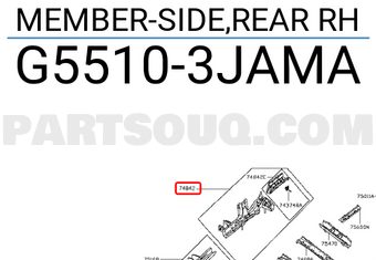 Nissan G55103JAMA MEMBER-SIDE,REAR RH