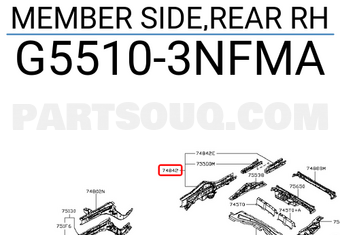 Nissan G55103NFMA MEMBER SIDE,REAR RH