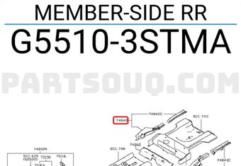 Nissan G55103STMA MEMBER-SIDE RR