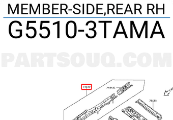 Nissan G55103TAMA MEMBER-SIDE,REAR RH