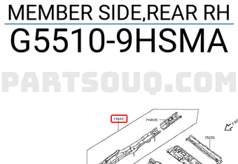 Nissan G55109HSMA MEMBER SIDE,REAR RH