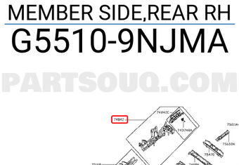 Nissan G55109NJMA MEMBER SIDE,REAR RH