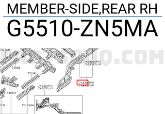 Nissan G5510ZN5MA MEMBER-SIDE,REAR RH