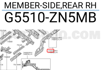 Nissan G5510ZN5MB MEMBER-SIDE,REAR RH
