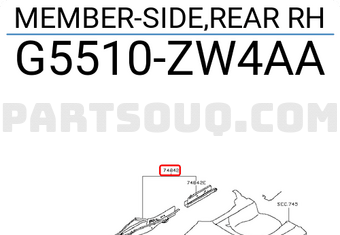 Nissan G5510ZW4AA MEMBER-SIDE,REAR RH