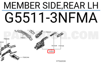 Nissan G55113NFMA MEMBER SIDE,REAR LH