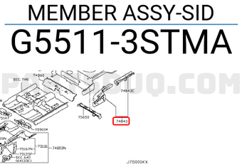 Nissan G55113STMA MEMBER ASSY-SID