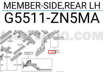 Nissan G5511ZN5MA MEMBER-SIDE,REAR LH