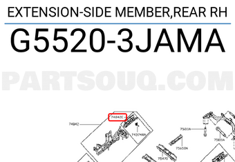 Nissan G55203JAMA EXTENSION-SIDE MEMBER,REAR RH