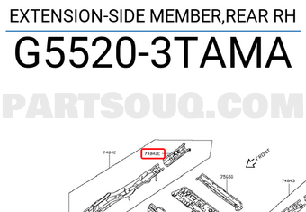 Nissan G55203TAMA EXTENSION-SIDE MEMBER,REAR RH