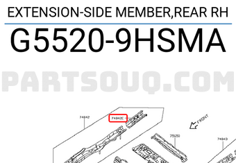 Nissan G55209HSMA EXTENSION-SIDE MEMBER,REAR RH