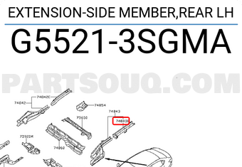 Nissan G55213SGMA EXTENSION-SIDE MEMBER,REAR LH