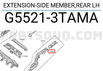 Nissan G55213TAMA EXTENSION-SIDE MEMBER,REAR LH