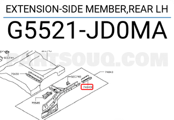 Nissan G5521JD0MA EXTENSION-SIDE MEMBER,REAR LH