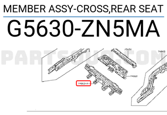 Nissan G5630ZN5MA MEMBER ASSY-CROSS,REAR SEAT