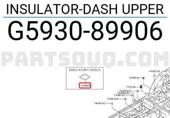 Nissan G593089906 INSULATOR-DASH UPPER