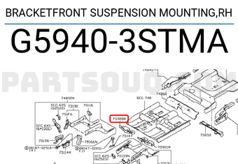 Nissan G59403STMA BRACKETFRONT SUSPENSION MOUNTING,RH