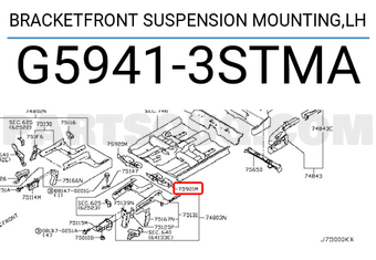 Nissan G59413STMA BRACKETFRONT SUSPENSION MOUNTING,LH