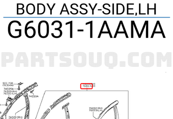 Nissan G60311AAMA BODY ASSY-SIDE,LH