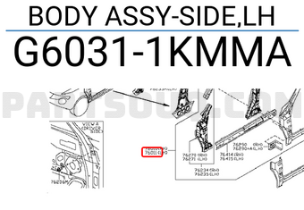 Nissan G60311KMMA BODY ASSY-SIDE,LH