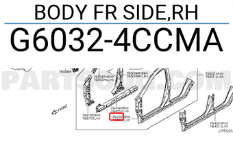 Nissan G60324CCMA BODY FR SIDE,RH
