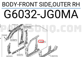 Nissan G6032JG0MA BODY-FRONT SIDE,OUTER RH
