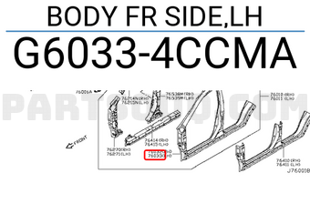 Nissan G60334CCMA BODY FR SIDE,LH