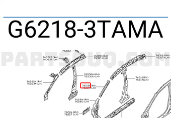 Nissan G62183TAMA REINFORCE-FRONT PILLAR, U