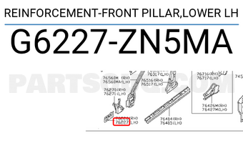 Nissan G6227ZN5MA REINFORCEMENT-FRONT PILLAR,LOWER LH