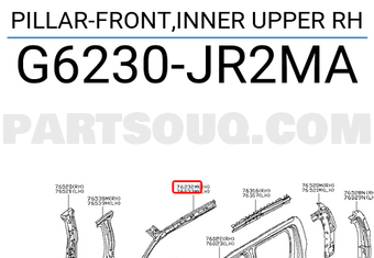 Nissan G6230JR2MA PILLAR-FRONT,INNER UPPER RH